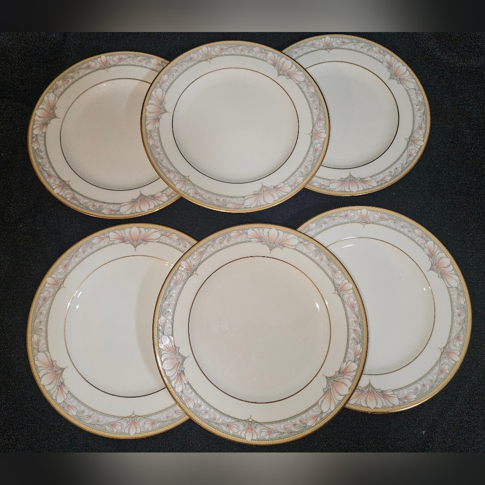 Noritake Barrymore #9737 Bone China Dessert Bread Butter Plate Japan Set of 6